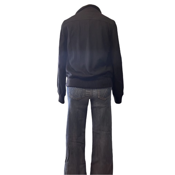 Theory Zip Up Knitted Wool Sweater Jacket, Black, Small - Picture 14 of 16